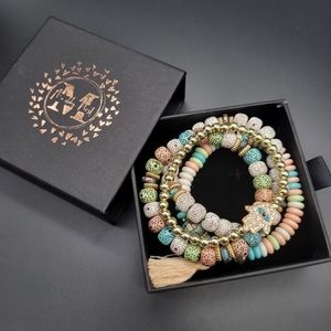 Multilayer Natural Stone Charm Tassel